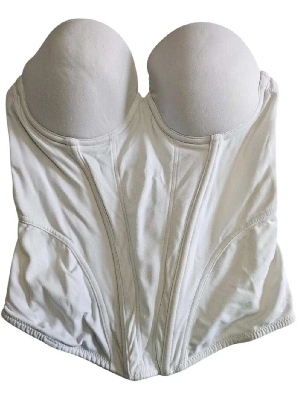 Cassandra Intimates Womens Sz 36B White Corset Bustier Shaper